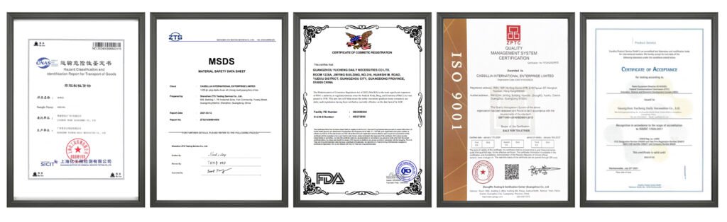 certificate of essential oil