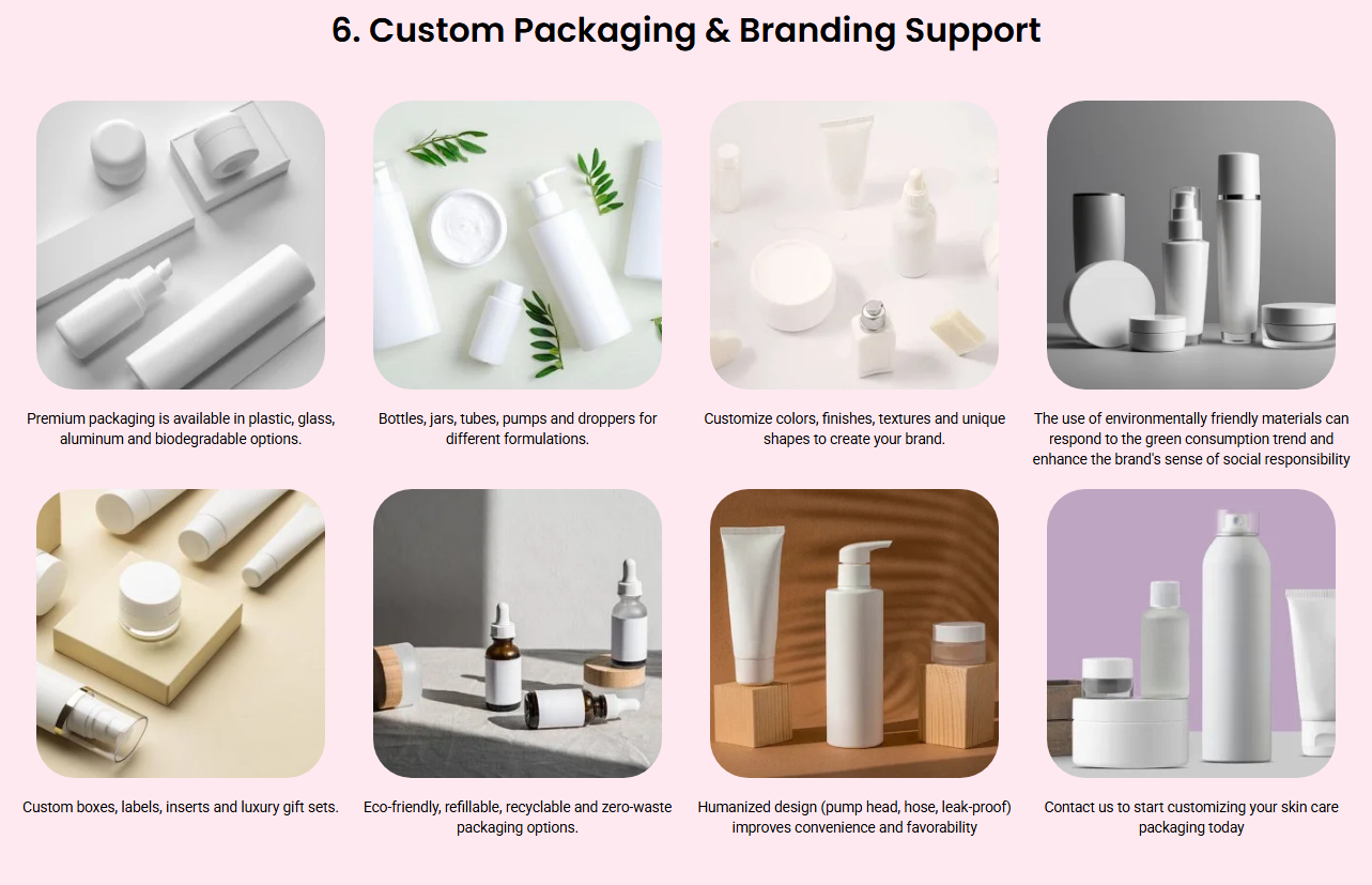 OEM ODM sakura skin care customization packaging and formulation