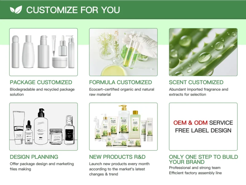 private label aloe vera body lotion customization