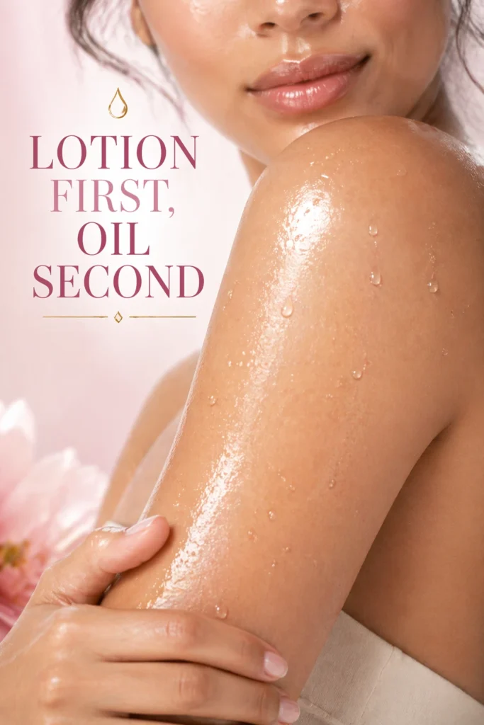 body oil before or after lotion